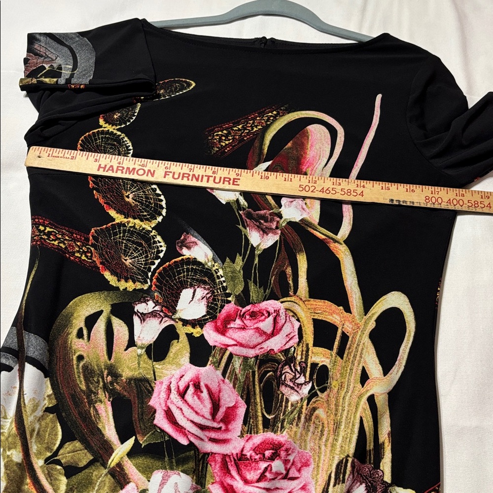 Joseph Ribkoff Black Dress with Floral Design - Picture 8 of 10